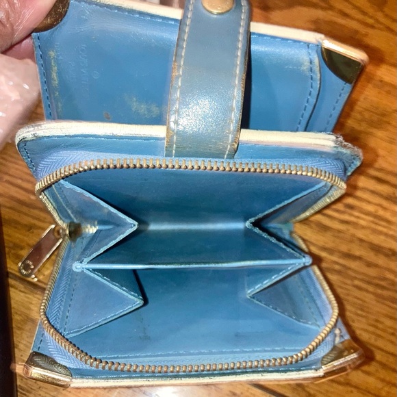 Louis Vuitton Vintage Suhari Compact Zip Wallet Leather Blue - Picture 10 of 12